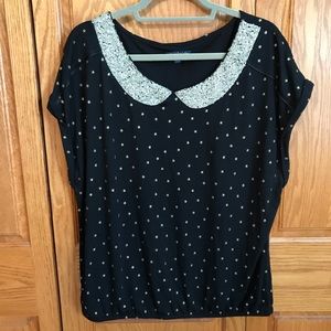 American Eagle Gold Sequin Star Glitter Top